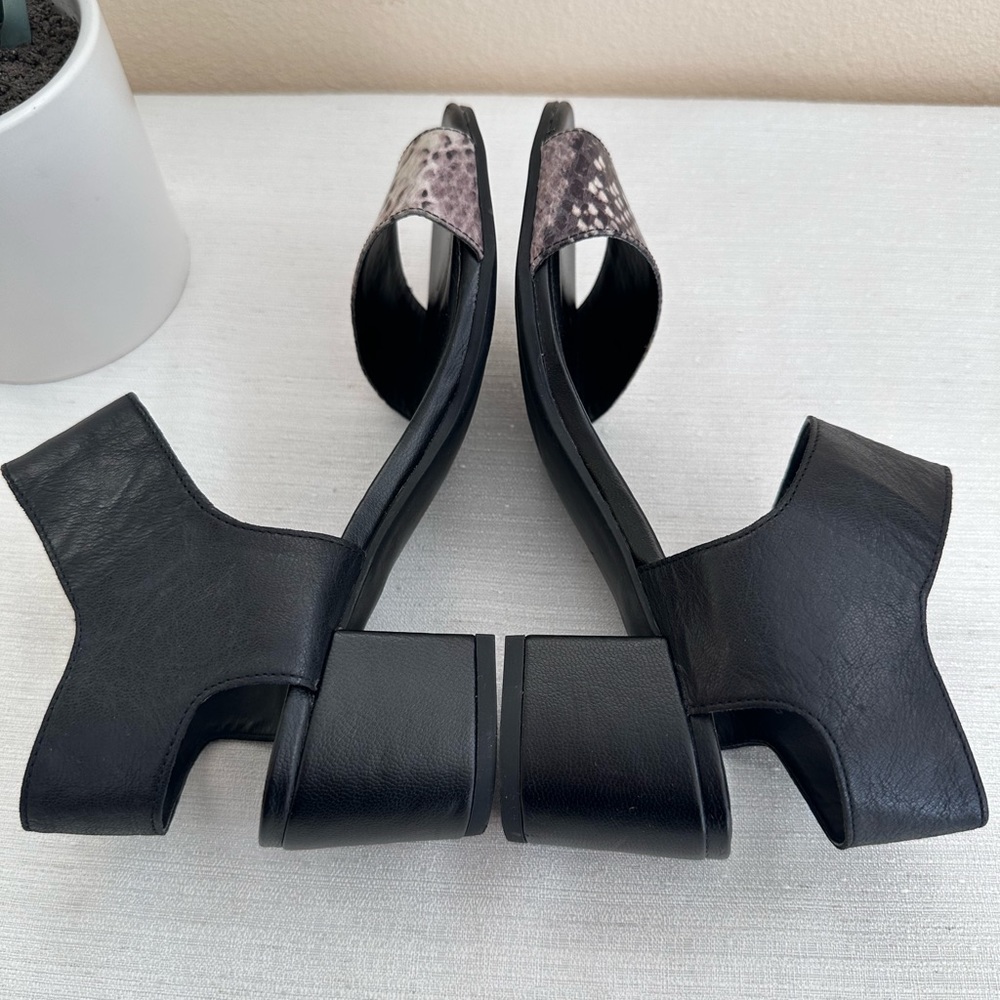 Franco Sarto Fabiola Black Snake Leather Heeled Sandals Women’s 6M - Picture 8 of 14